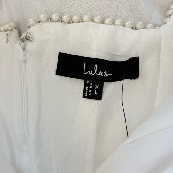 NWT Lulus Pure Hearted White Pearl Square Neck Sleeveless Mini Dress Size XL - Picture 7 of 7